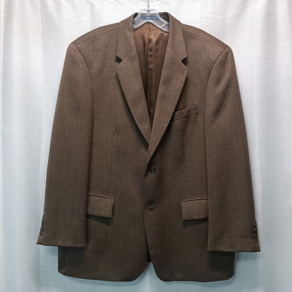 Vtg Ralph Ralph Lauren Men's 44R Brown Blazer 100% Wool Made In Canada Dillards